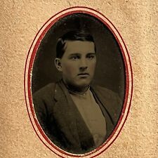 Antique Tintype Photograph Young Man Working Class Teen Boy picture