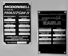Two (2) Reproduction Data Plates from Iconic McDonnell Aircraft Co Jets GRP-0140 picture