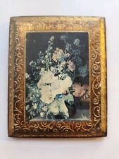 Vintage Italian Florentine #96112 Wood Wall Plaque Flowers Gold  Concord, NC picture
