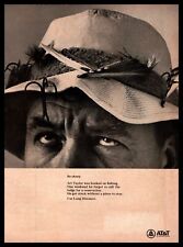 1968 AT&T Long Distance Fishing Trip Man Has On A Fly Fishing Lures Hat Print Ad picture