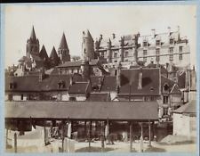 France, Loches, Collégiale Saint-Ours and Château Royal vintage albumen print T picture