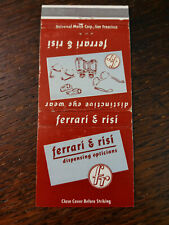 Vintage Matchcover: Ferrari & Risi Opticians, San Francisco, CA picture