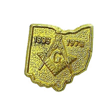 Ohio State Silhouette Lapel Pin 1803-1978 175th Statehood Anniversary Masonic picture
