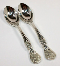 2 - FB Rogers French Rose Demitasse Espresso Silver Plate Coffee Spoons 4 1/2