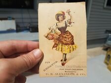 c. 1880s Trade Card Buy Decatur Double Knee Children Stockings Victorian Card picture