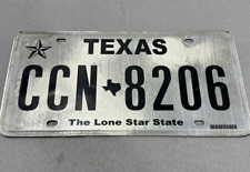 Texas License Plate White Black TX 2012 Lone Star State CCN 8206 Car Vehicle vtg picture