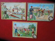 J5644  LIEBIG  Chromo 3  x TRADE CARDS SPORTS SOCCER   ROWING SEE DESCRIP picture