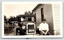Original Old Vintage Outdoor Photo Chevy Car Gentleman Lady North Dakota 1926 picture