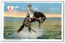c1930's A Bucking Broncho Rodeo Elko Nevada NV Unposted Vintage Postcard picture