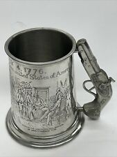 Vintage English Pewter Tankard See Through Bottom Pistol Handle By Leonard T2 picture