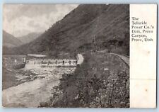 Provo Utah Postcard Telluride Power Co.'s Dam Provo Canyon c1905 Vintage Antique picture