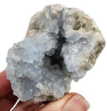 Blue Celestite Crystal Geode Madagascar 128 grams picture