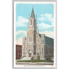 Postcard Art White Border Sacred Heart Church Concord New Hampshire Vintage NH picture