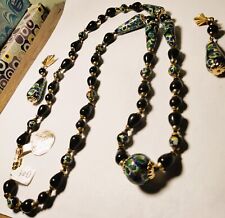 Vintage Venetian Millefiori Glass Beads Beaded Demi Parure picture