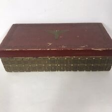 Vintage Smith Crafted Chicago Embossed Leatherette Hinged Trinket Box Caduceus picture