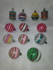 12 vintage ww11 unsilvered glass ornaments, stripes, lanterns etc picture