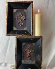 A PAIR of Handsomely Boxed Framed Christian Crosses picture