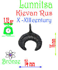 ANTIQUE BRONZE amulet - CROSS LUNNITSA X-XIII CENTURIES  Kievan Rus #23190 picture