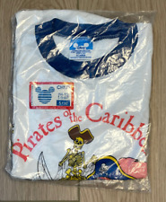 Vintage 1980s Disney Pirates Caribbean t-shirt CHILD size 14-16 Sealed Orig Pkg picture