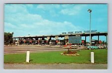 Ripley NY-New York, State Thruway Toll Interchange, 50's Cars, Vintage Postcard picture