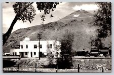 Salida Colorado~Denver & Rio Grande Railroad Art Deco Depot~Heart Sign RPPC 1950 picture
