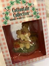 Vintage Cottontale Collection Hand Painted Easter Bunny W/ Apples Figurine w/box picture