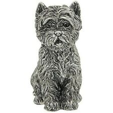 Silver effect sitting West Highland Terrier figurine, Westie Dog lover gift picture