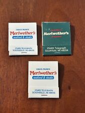 Vintage Matchbook Lot of 3 Chuck Muers Meriwethers Southfield Michigan 810 248 picture