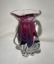 Vintage Chech Chribska Glassworks Josef Hospodka Ruffled 8.75