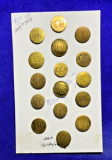 16 GILT ANTIQUE BRITISH HUNT COAT BUTTONS 19th-Early 20th C w Mounting Board picture