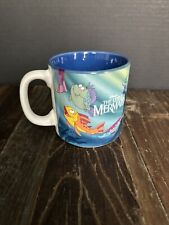 Vintage DISNEY The Little Mermaid Ceramic Coffee Cup MUG Ariel Flounder JAPAN picture