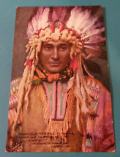ANTIQUE RAPHAEL TUCK NATIVE AMERICAN POSTCARD DIVIDED BACK NATIVE DRESS CRAFTING picture