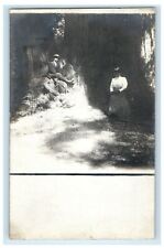 c1905 Victorian Couple Sequoia Redwood Trees California CA RPPC Photo Postcard picture