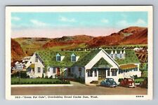Grand Coulee Dam WA-Washington, Green Hut Café, Antique, Vintage Postcard picture