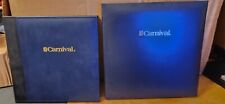 Lot of 2 Carnival Cruise Line Black Faux Leather Photo Albums With Ship Photos  picture