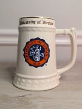 University Of Virginia - 1984 Vintage Ceramic Stein Gold Trim White Golden Text picture