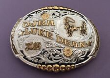 Vintage NOS Huge Premium Gist USA 2015 OJRA Rodeo Cowboy Trophy Belt Buckle picture