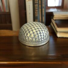 Vintage BOMBAY Company Brass Paperweight Round Quilted Design Executive Office picture