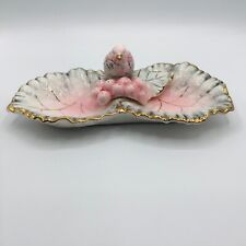 VTG Dish Ucagco Japan Candy Trinket Tray Canary Bird Fruit MCM Pink***READ BELOW picture