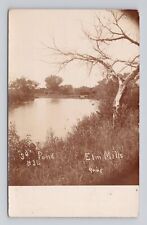 Postcard RPPC Pond Medicine Lodge Kansas Scenic View posted 1908 Double Cancel picture