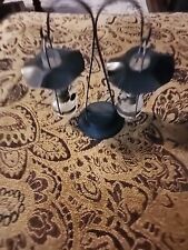 Pair Vintage Mid Century Miniature Hanging Oil Lamps w/Stand Unused picture