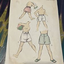 Vintage 1940s Advance 6965 Boy’s Shorts Sewing Pattern 10-12 24-25.5 FLAW CUT picture