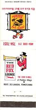 The Red Fox Lounge The Cock N Bull, Pennsylvania Vintage Matchbook Cover picture