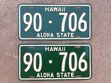 (2) - MATCHING PAIR - 1961  to 1968 -HAWAII -LICENSE PLATES - NOS -WITH ENVELOPE picture