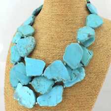 Bahimian style Natural Turquoise Three rows Necklace 18