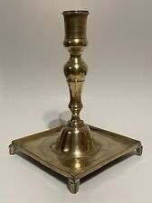 Antique late 17th century brass / copper alloy footed candlestick, ca. 1690 picture
