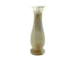 Onyx Bud Vase Vintage Onyx Mine Cream Tan Decorative Retro Carved Stone 5