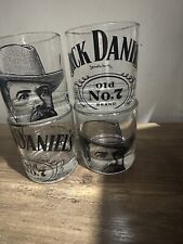 Jack Daniels Old No. 7 Tennessee Whiskey Portrait Rocks Glass Set of 4 NEW picture