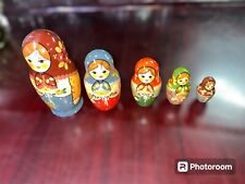 Unique Rare Collection of 5 Russian Nesting Dolls Hand painted Vintage picture