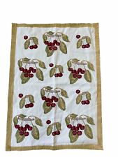 Vintage Couleur Nature Bruno Lamy Paris  Cotton Tea Towel Cherry Cherries 🍒 picture